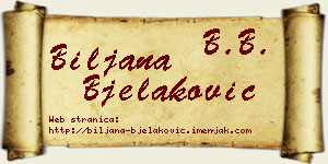 Biljana Bjelaković vizit kartica